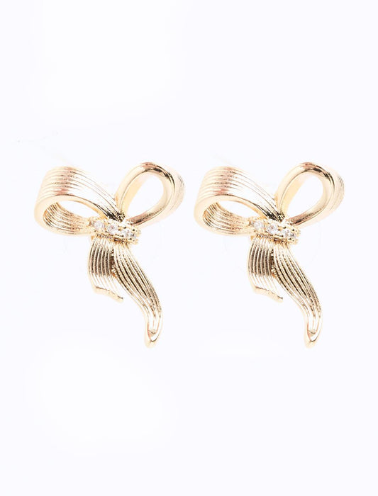Elegant Earrings with Bow Figures
