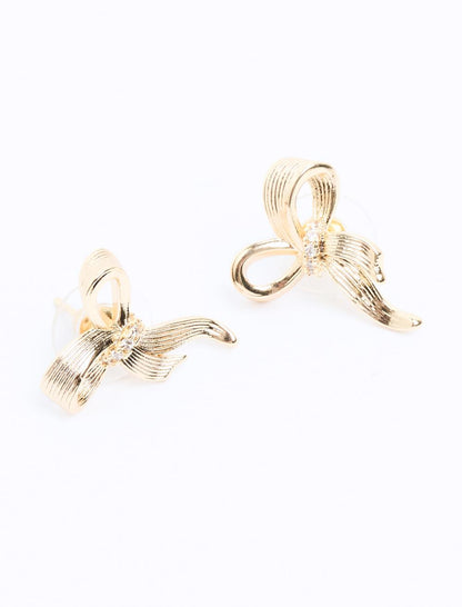 Elegant Earrings with Bow Figures