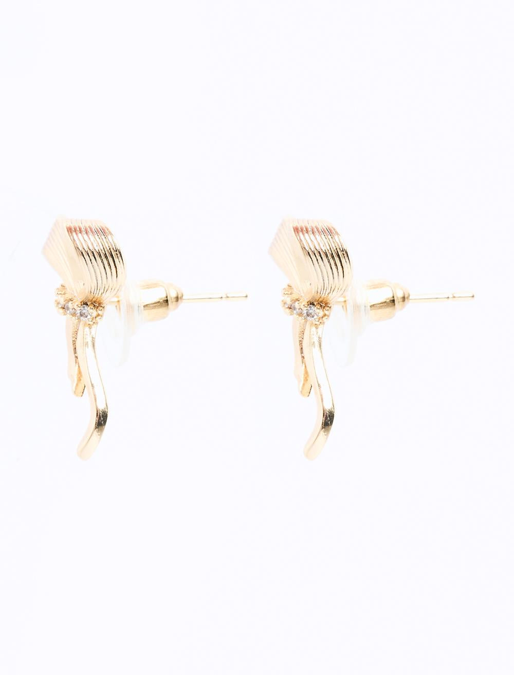 Elegant Earrings with Bow Figures