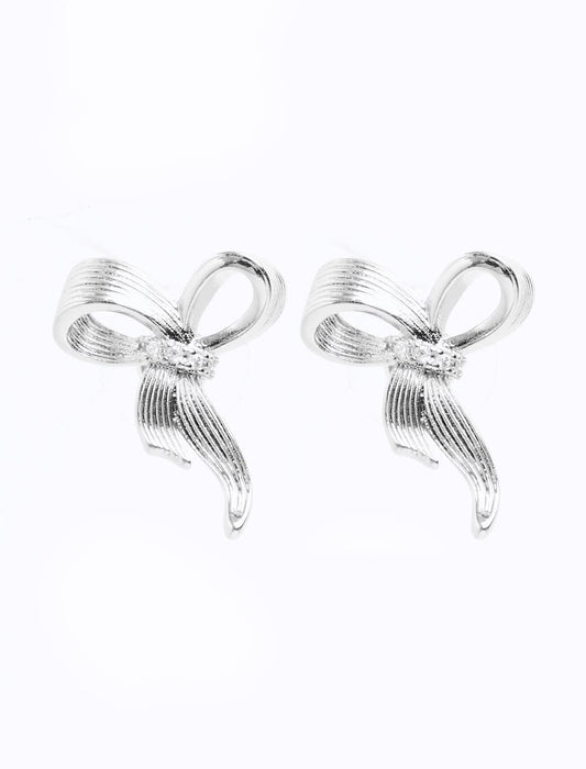 Elegant Earrings with Bow Figures