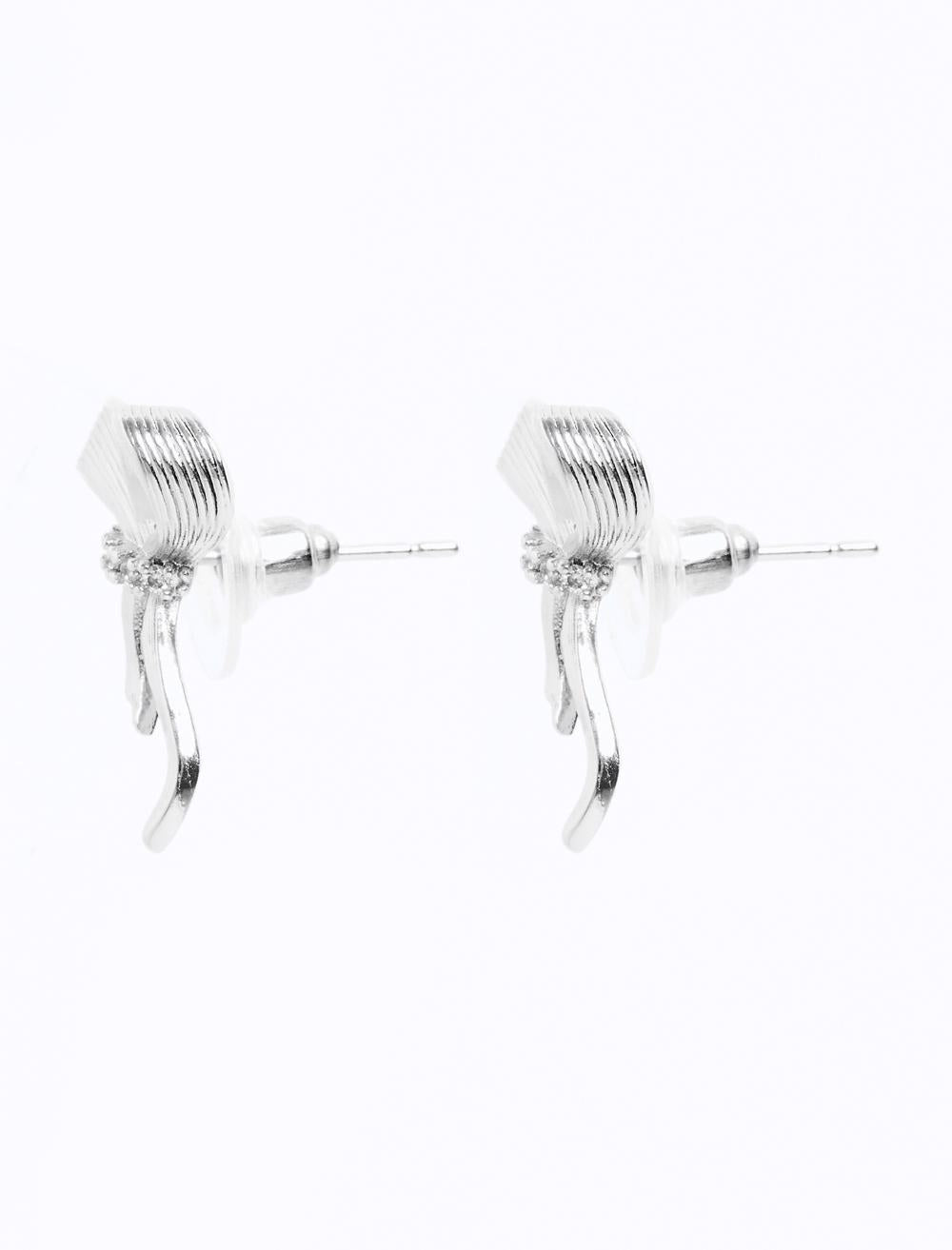 Elegant Earrings with Bow Figures