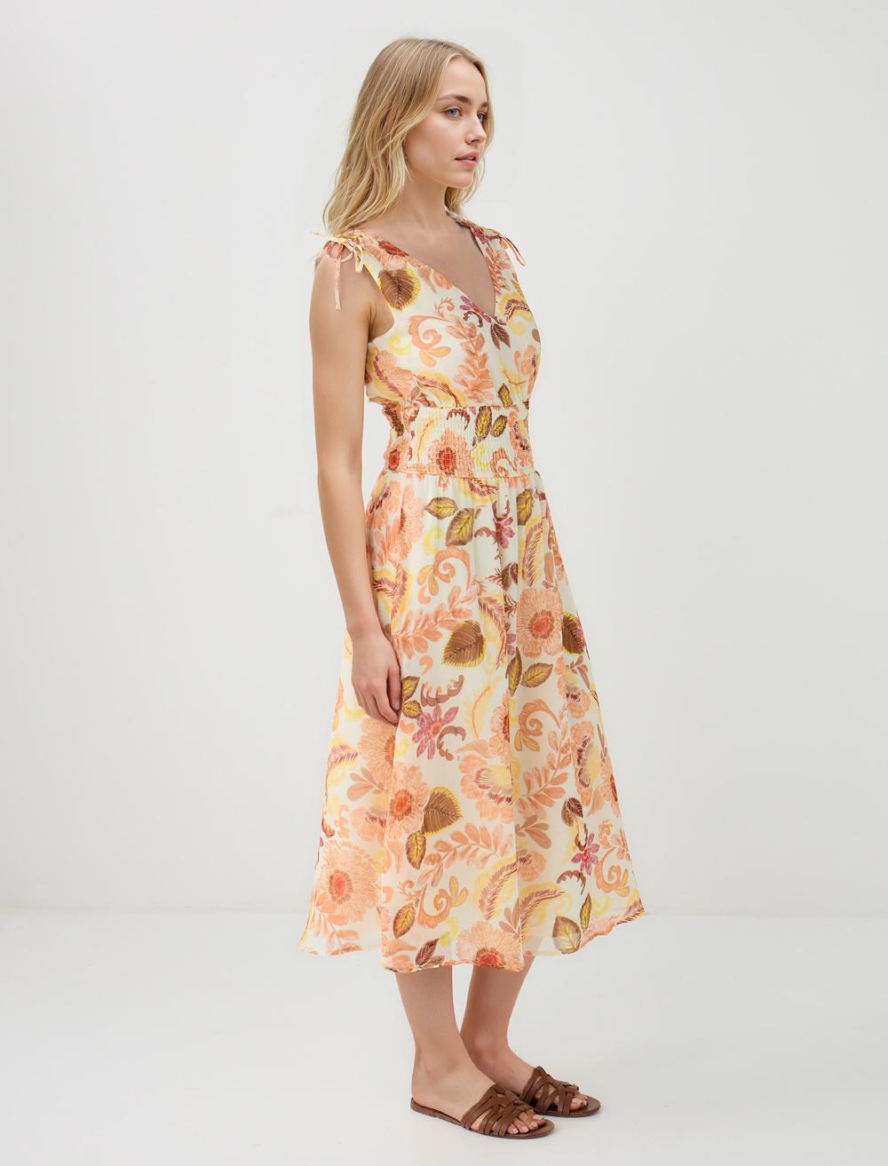 V-Neck Sleeveless-Sleeve Dress - 5SW064253