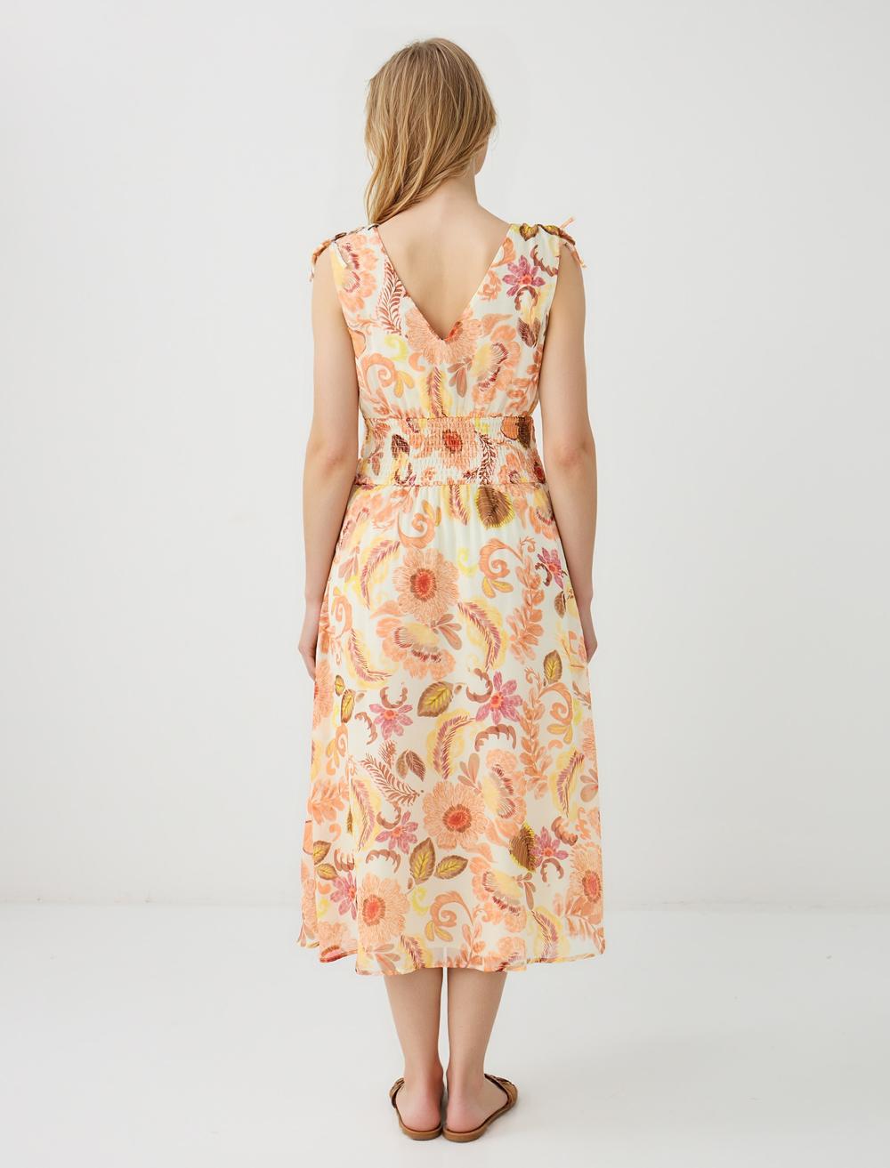 V-Neck Sleeveless-Sleeve Dress - 5SW064253