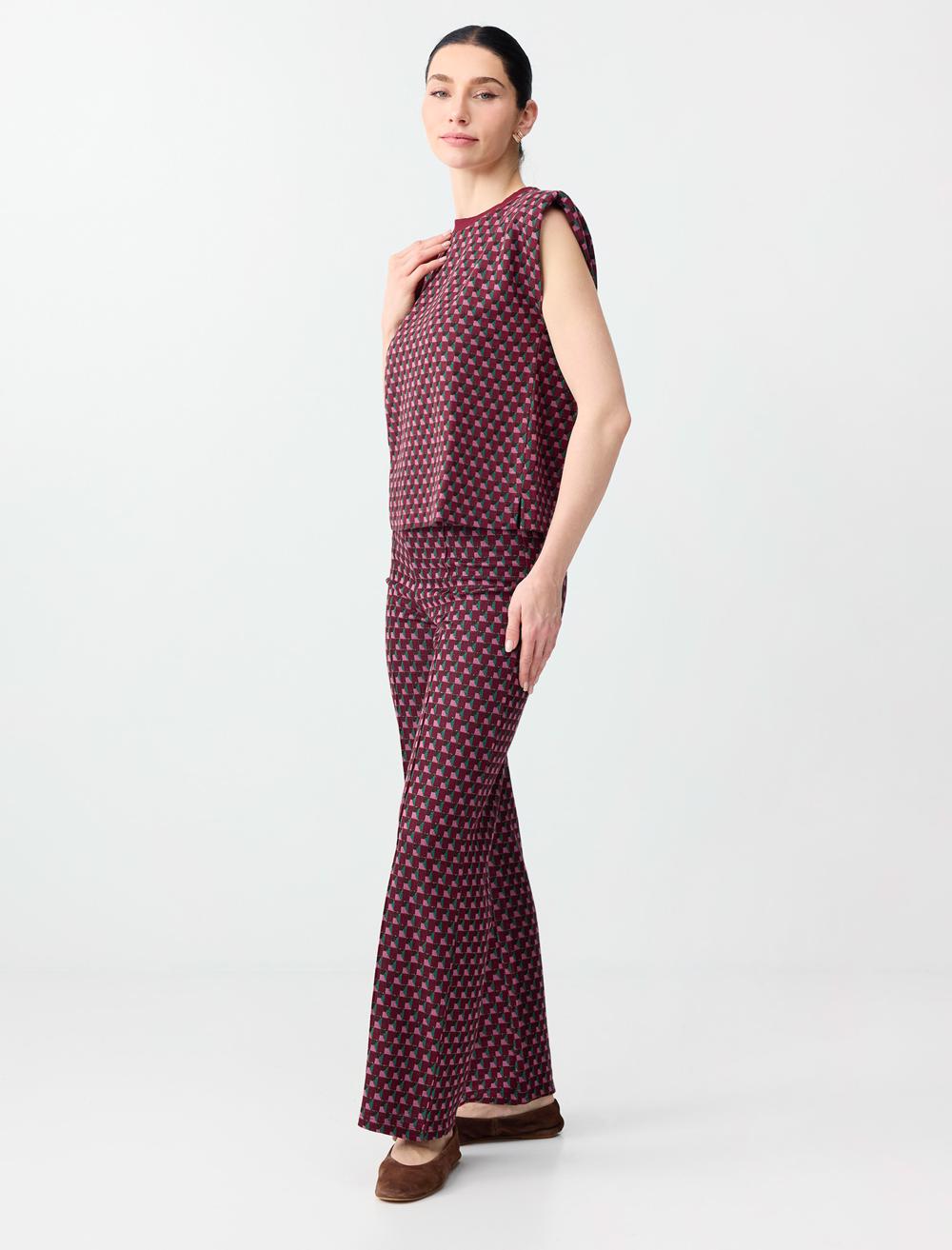 Normal Fit Trousers - Burgundy - 6SW186696562