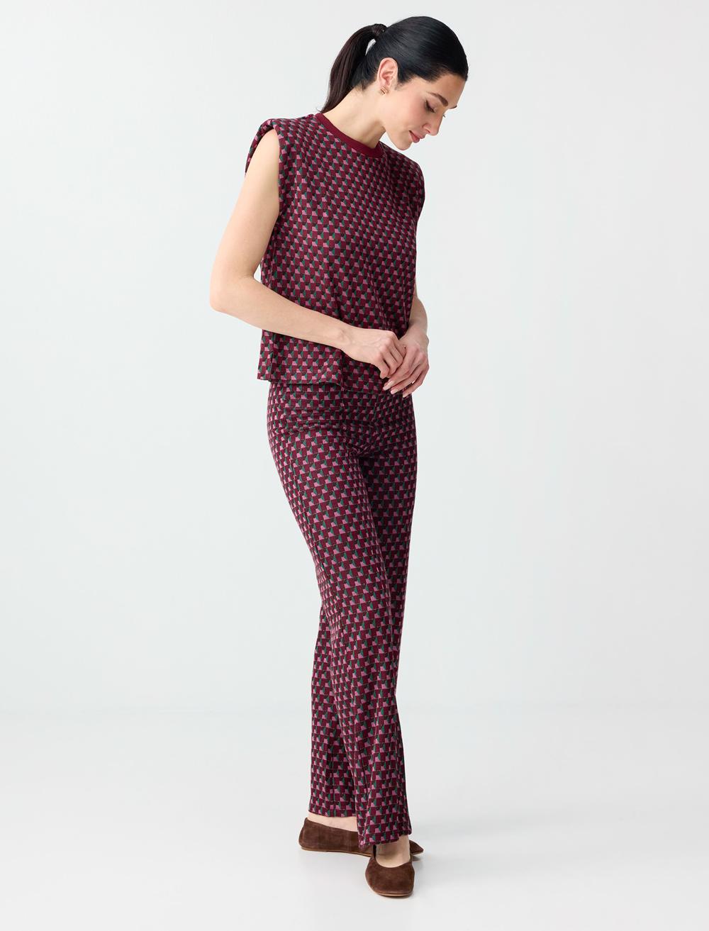 Normal Fit Trousers - Burgundy - 6SW186696562