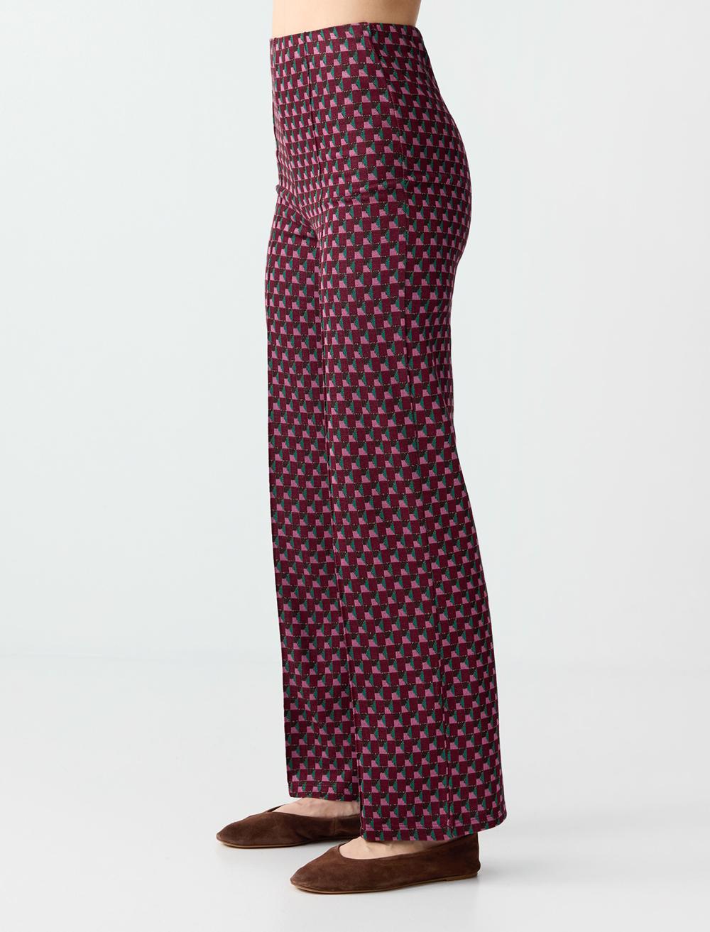 Normal Fit Trousers - Burgundy - 6SW186696562
