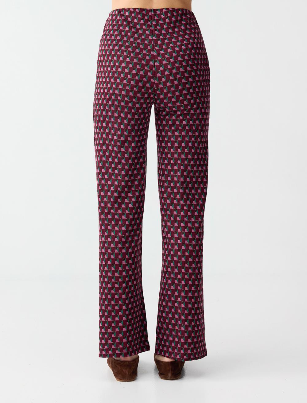 Normal Fit Trousers - Burgundy - 6SW186696562