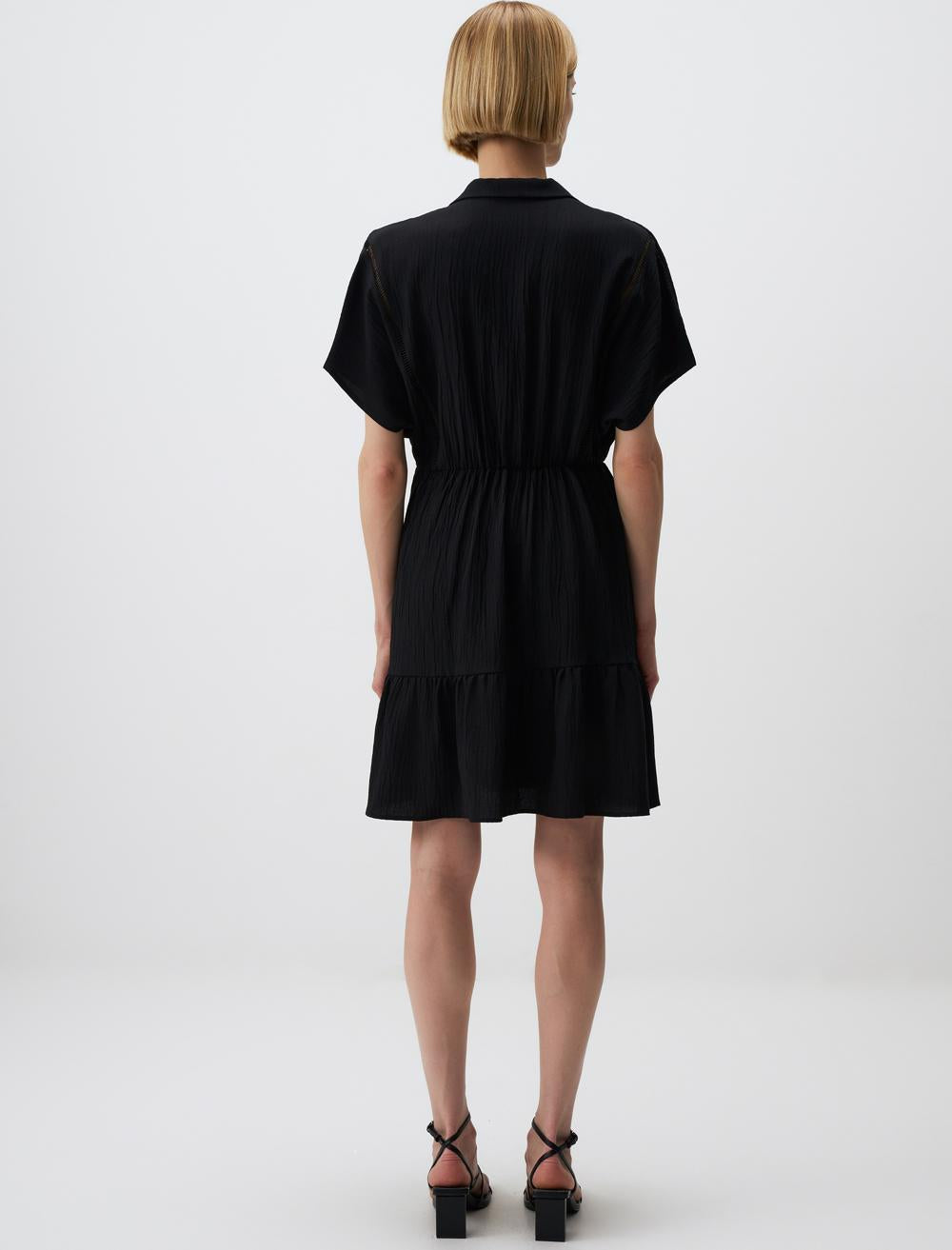 Loose Fit Shirt Collar Short-Sleeve Dress - 24SE150004