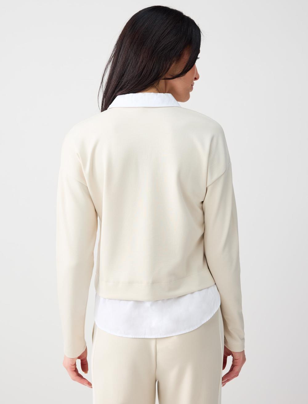 Shirt Collar Modal Knit Sweatshirt - 6SW235644