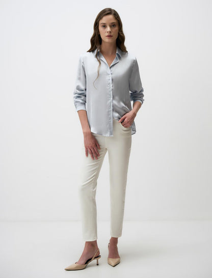 Long Sleeve Elegant Satin Shirt