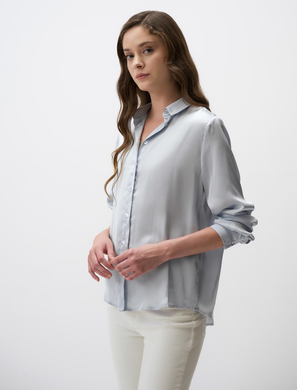Long Sleeve Elegant Satin Shirt