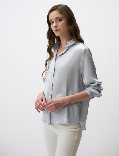 Long Sleeve Elegant Satin Shirt