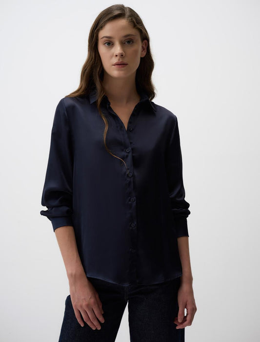 Long Sleeve Elegant Satin Shirt