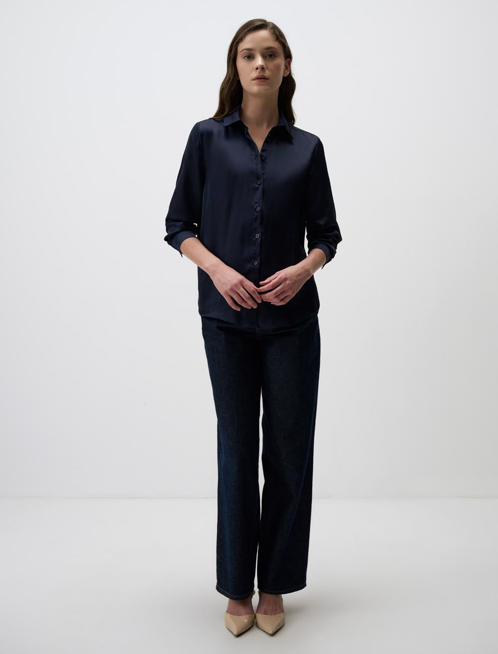 Long Sleeve Elegant Satin Shirt