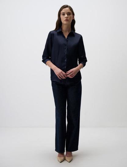 Long Sleeve Elegant Satin Shirt
