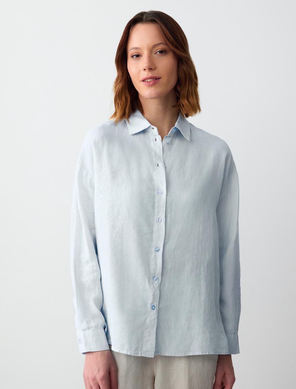 Shirt Collar Long-Sleeve Shirt