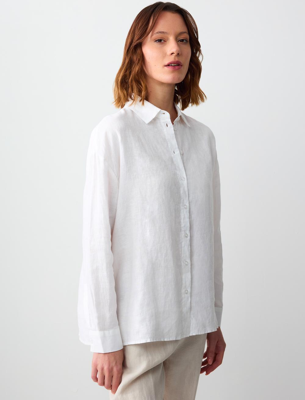Shirt Collar Long-Sleeve Shirt - 5SW082558