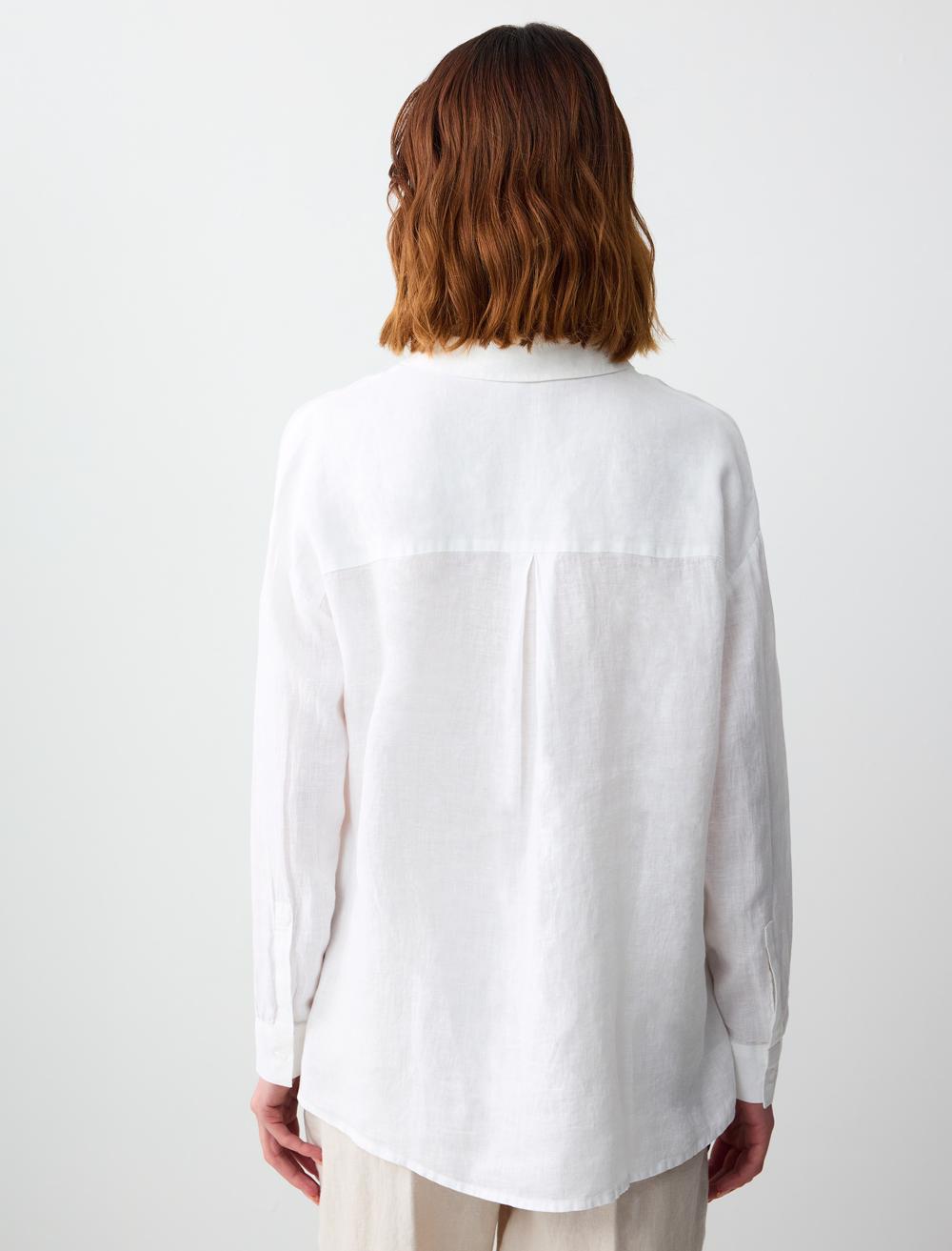 Shirt Collar Long-Sleeve Shirt - 5SW082558