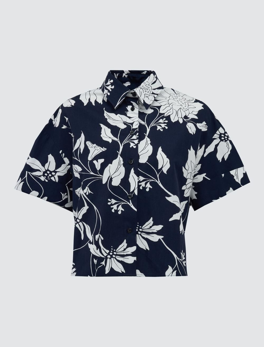 Loose Fit Shirt Collar Short-Sleeve Shirt - 5SW083096