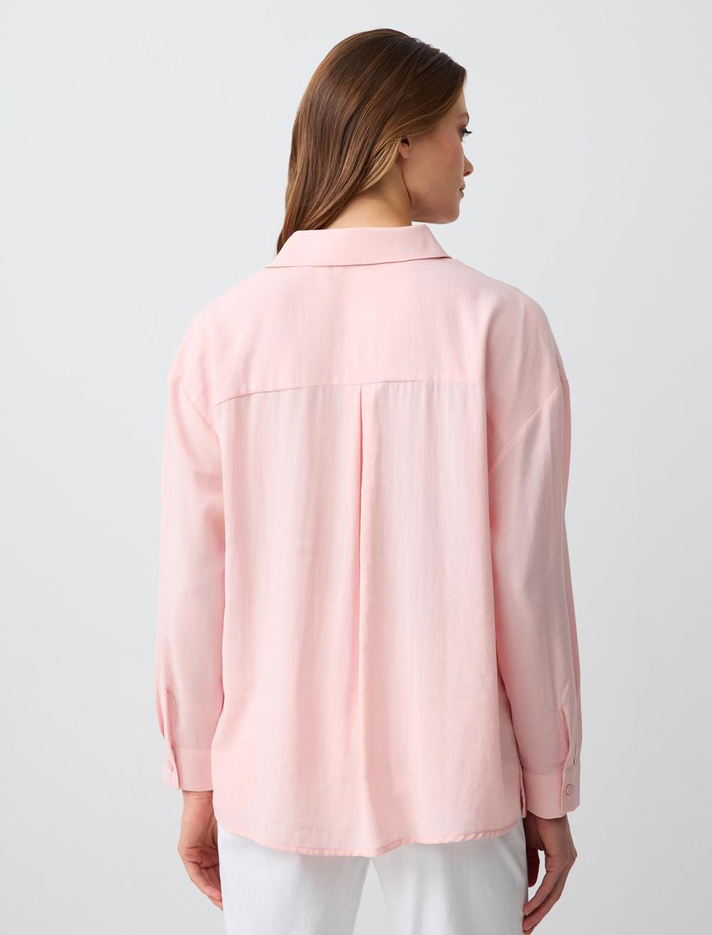 Loose Fit Shirt Collar Long-Sleeve Shirt - 5SW083603