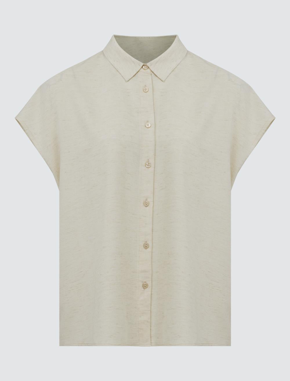 Loose Fit Shirt Collar Short-Sleeve Shirt - 5SW083608