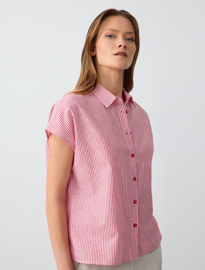 Loose fit Shirt Collar Woven Red Shirt