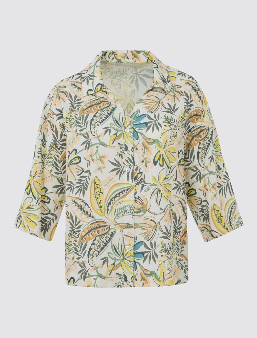 Shirt Collar 3/4 Length-Sleeve Shirt - 5SW083667