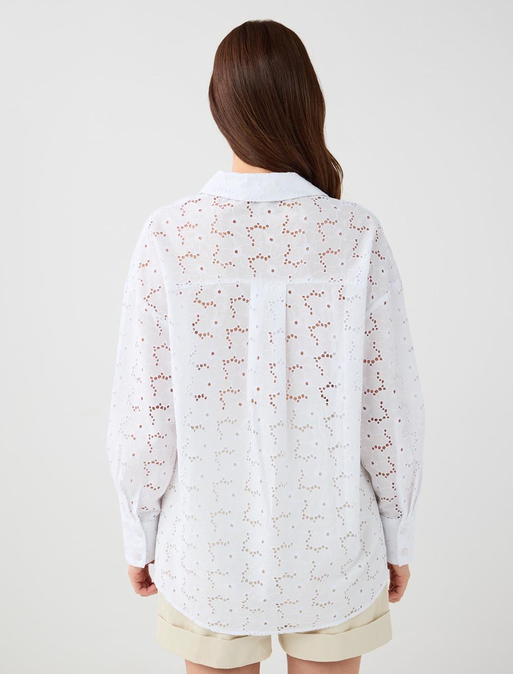 Loose Fit Shirt Collar Long-Sleeve Shirt - 5WW085335