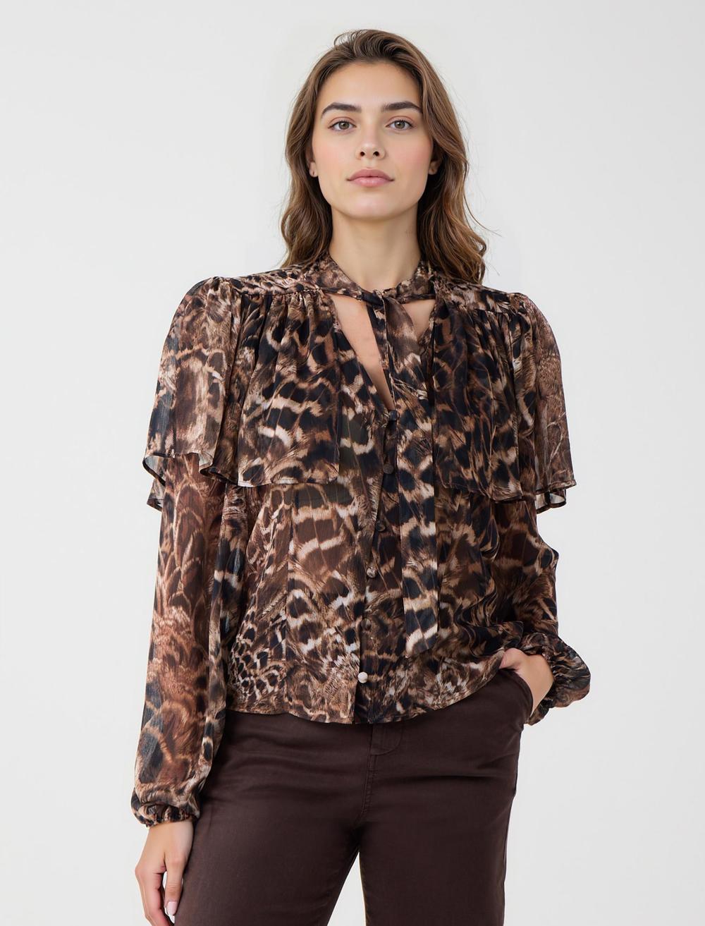 V-Neck Long-Sleeve Shirt - 5WW085612
