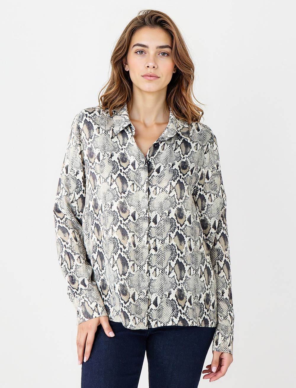 Shirt Collar Long-Sleeve Shirt - 5WW085614