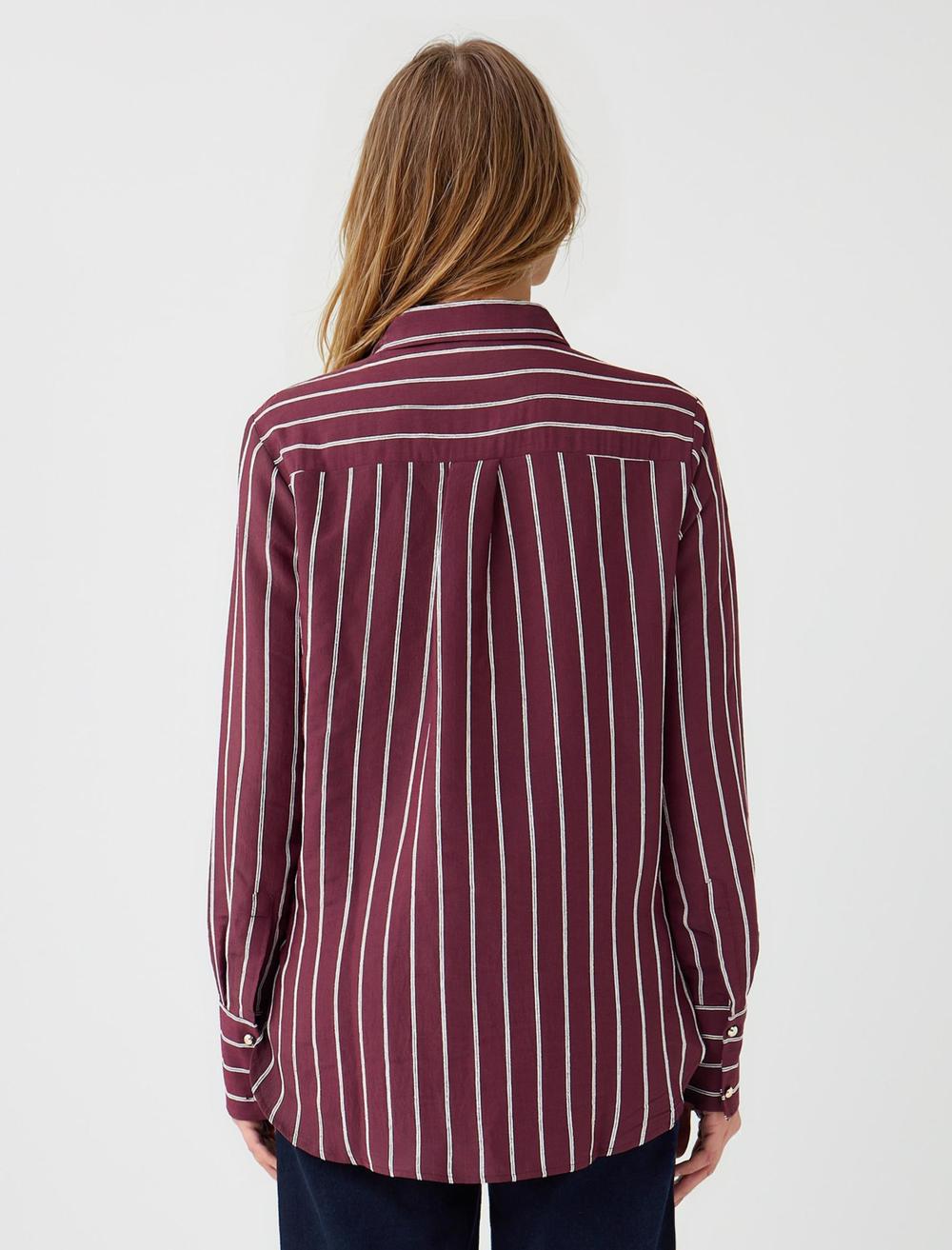 Loose Fit Shirt Collar Long-Sleeve Shirt - 5WW085619