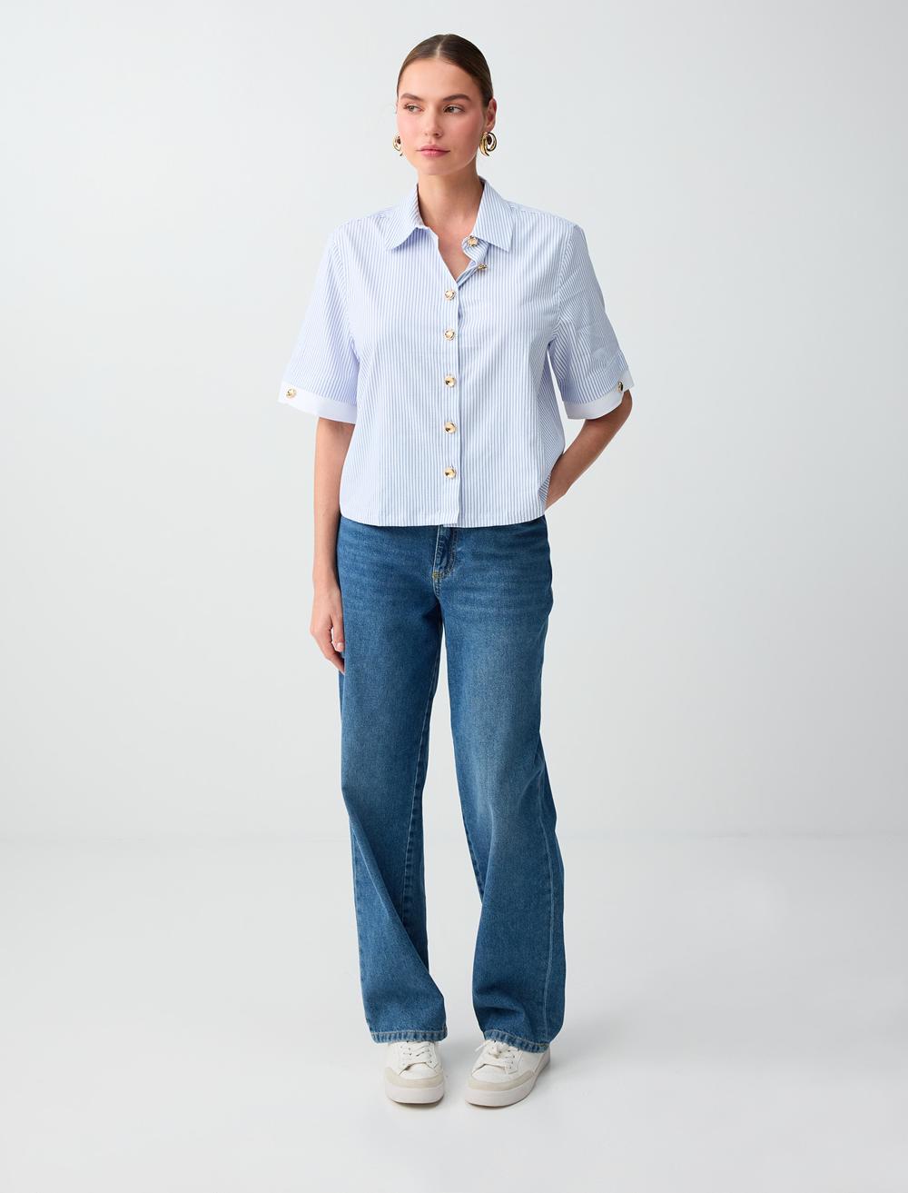 Normal Fit Shirt Collar Shirt - White - 6SW087104106