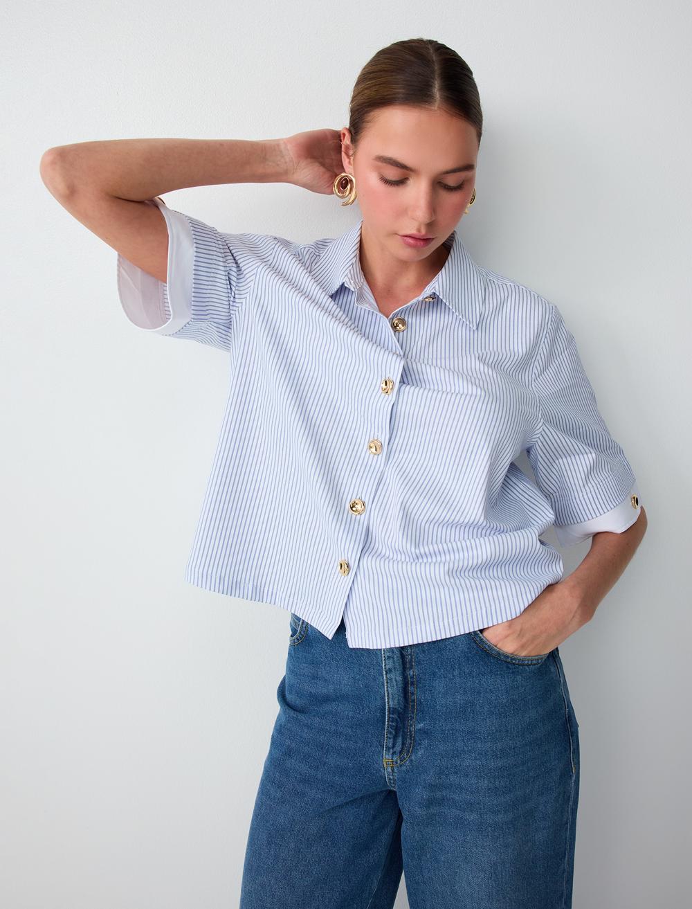Normal Fit Shirt Collar Shirt - White - 6SW087104106