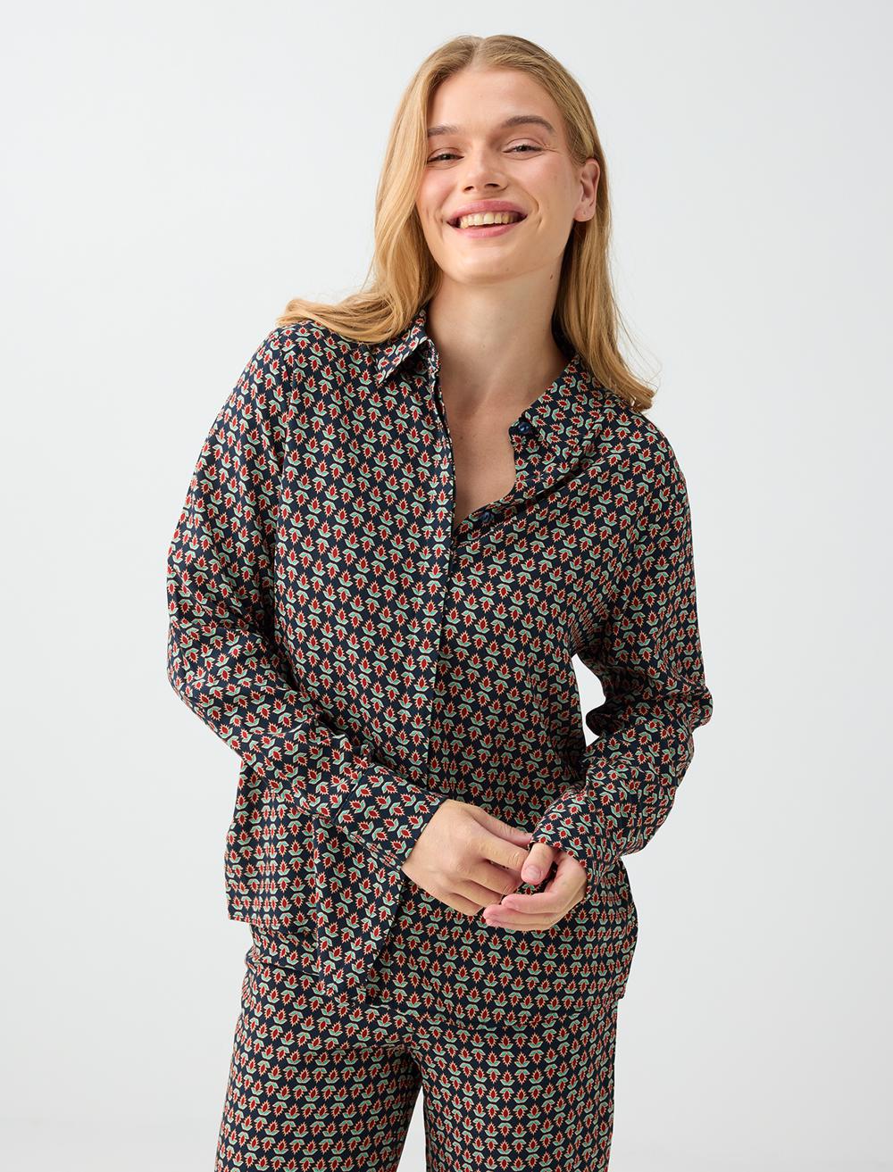 Shirt Collar Shirt - Dark Blue