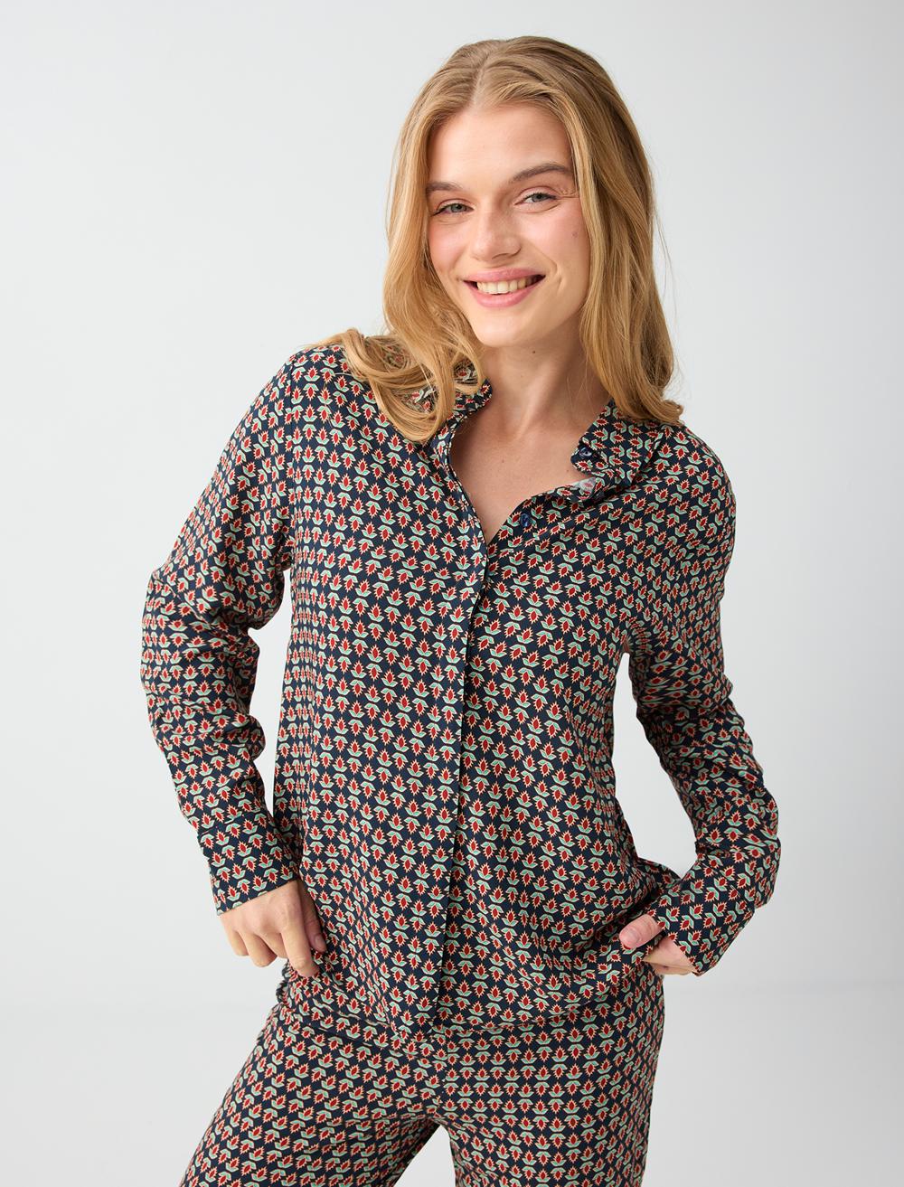Shirt Collar Shirt - Dark Blue