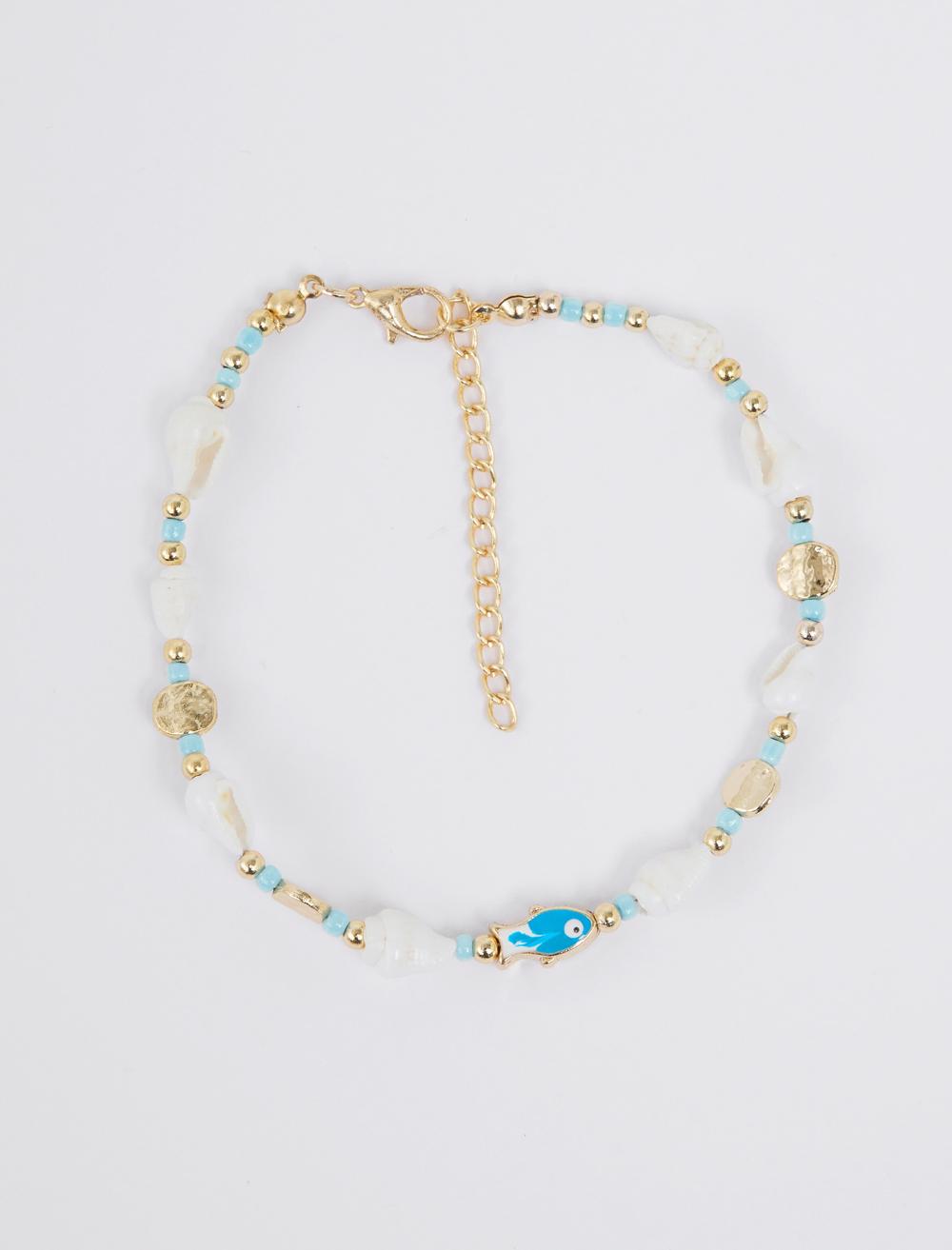 Fish-shaped Seashell Detailed Anklet