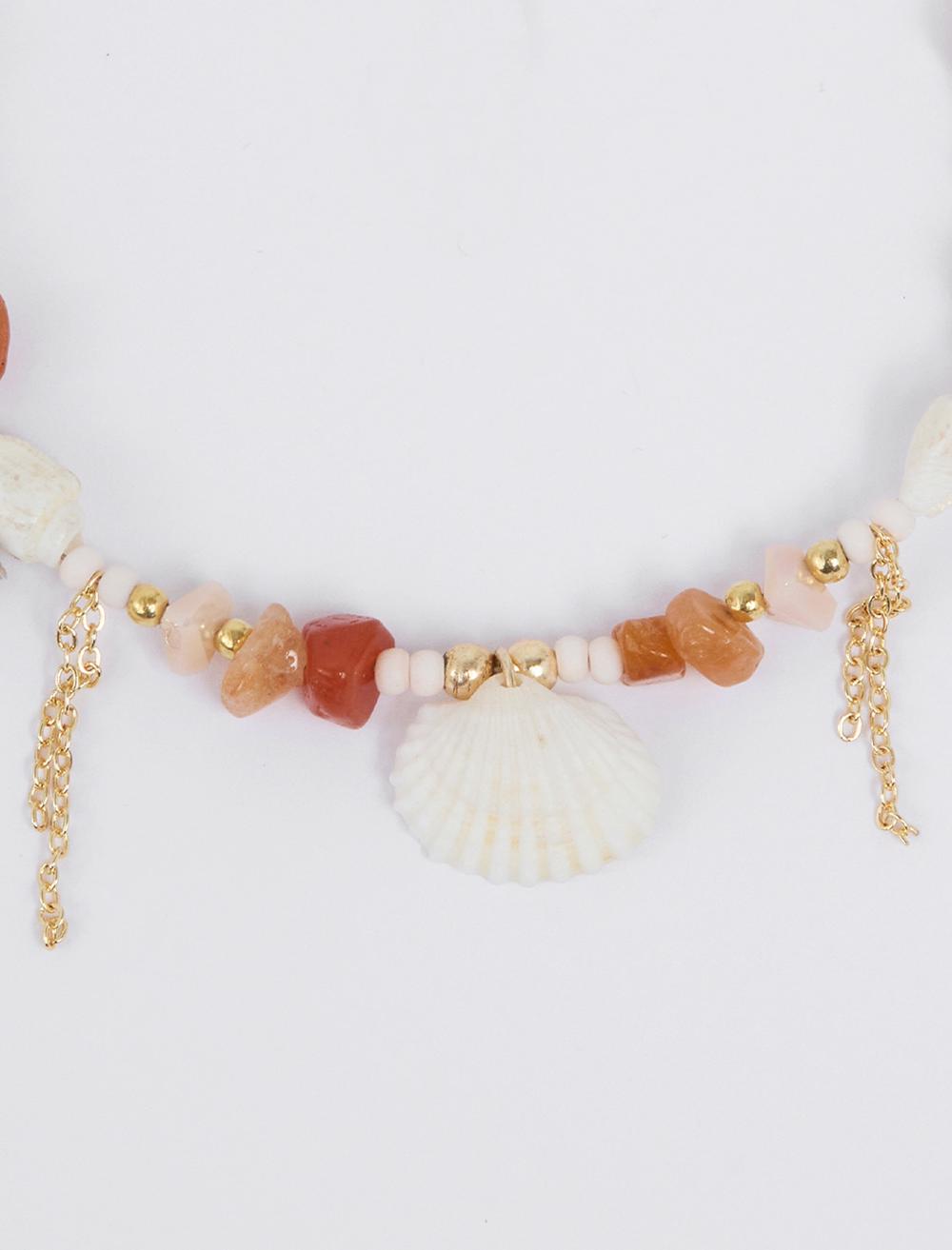 Seashell Detailed Fringed Anklet