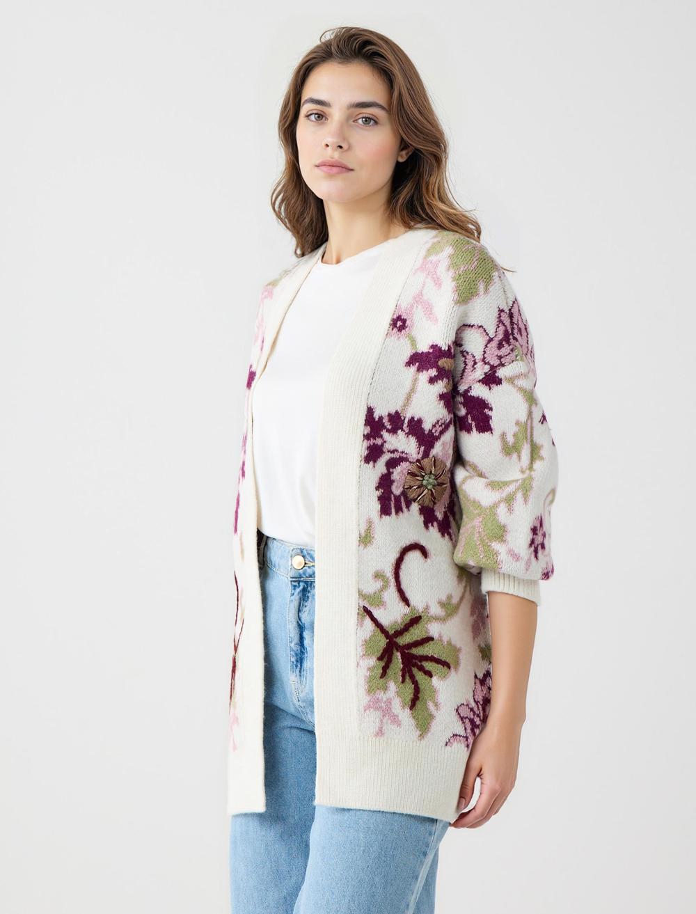 Loose Fit Long-Sleeve Cardigan - 5WW104118