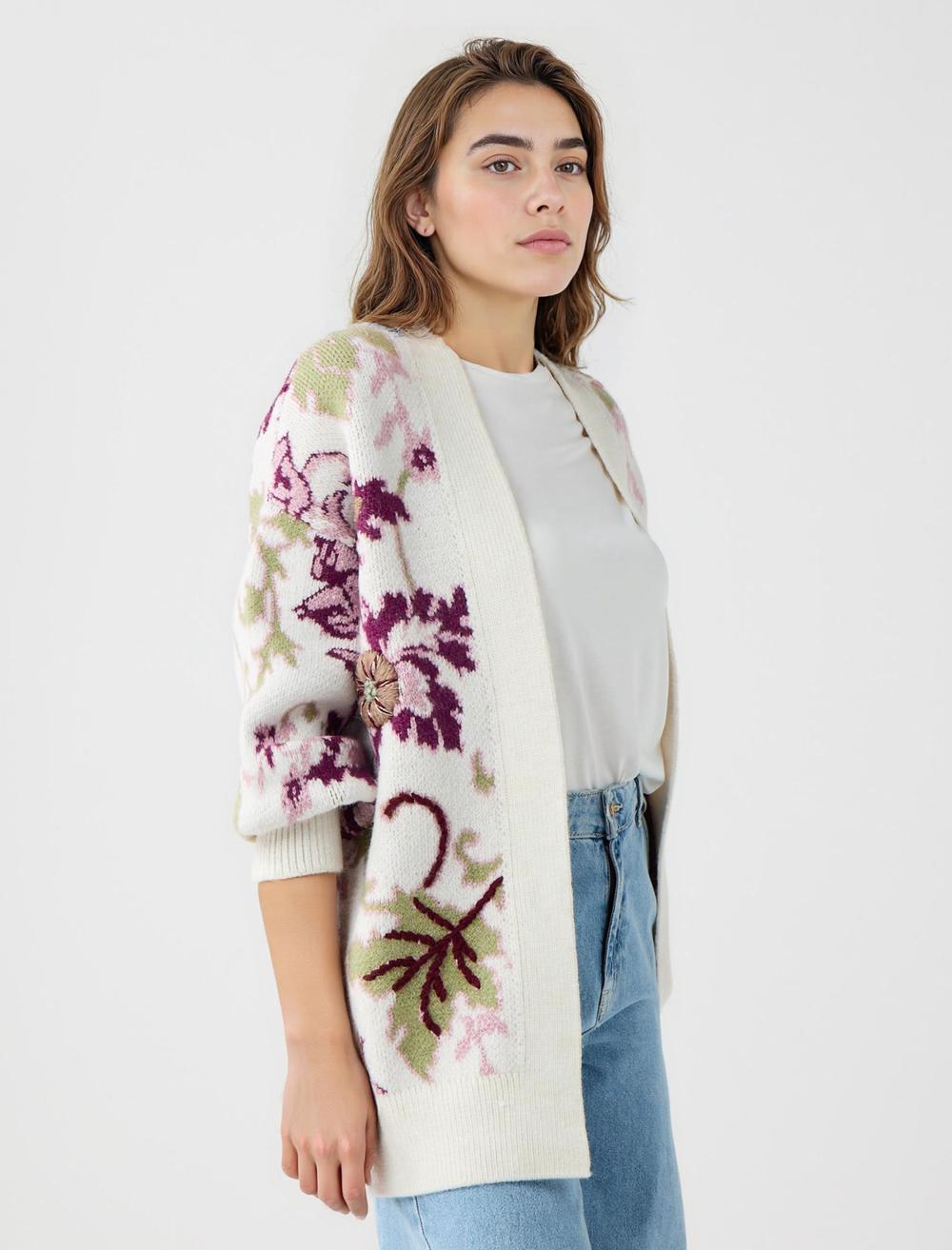 Loose Fit Long-Sleeve Cardigan - 5WW104118