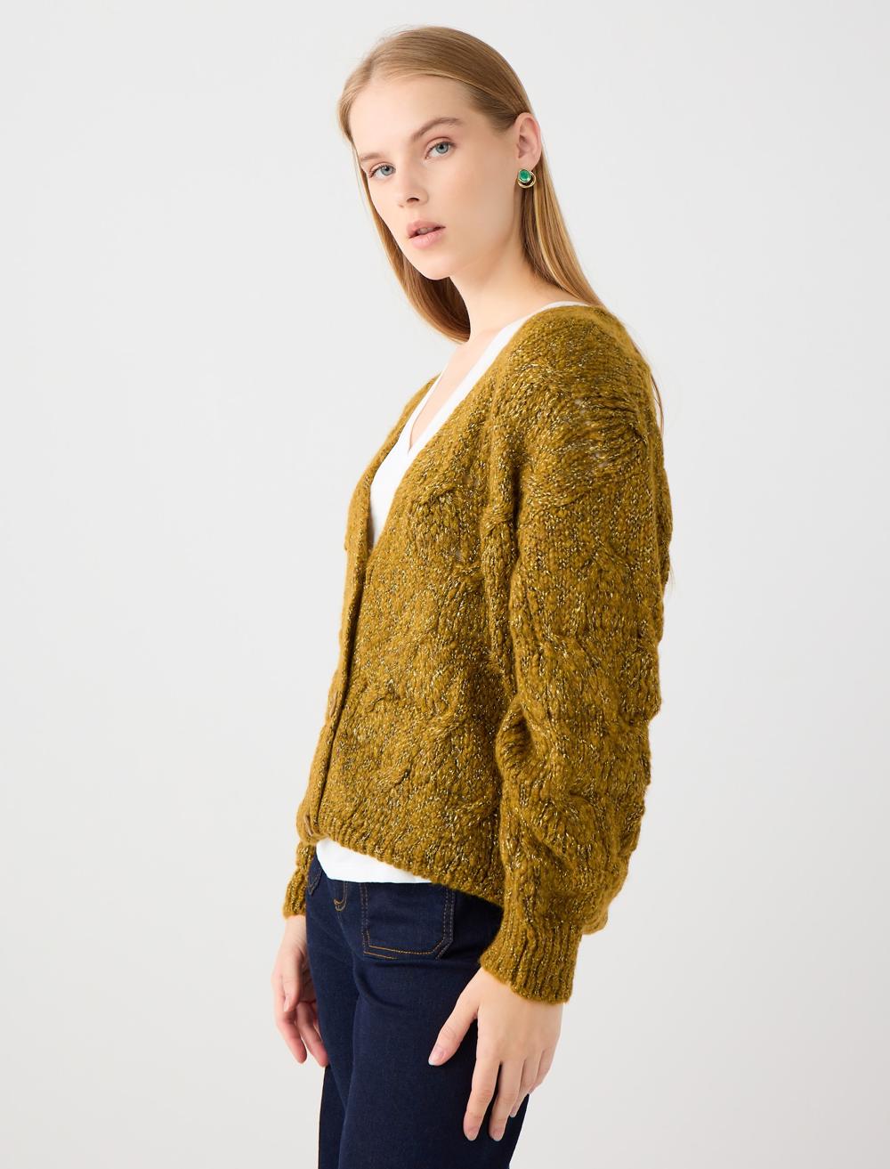 Loose Fit V-Neck Cardigan - 5WW104902