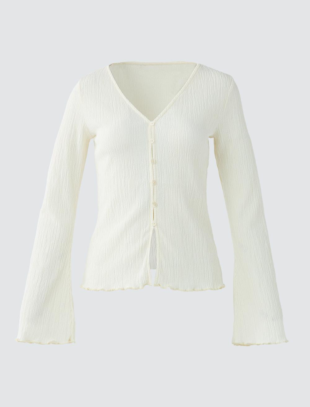 Slim Fit V-Neck Long-Sleeve Cardigan - 5WW105572