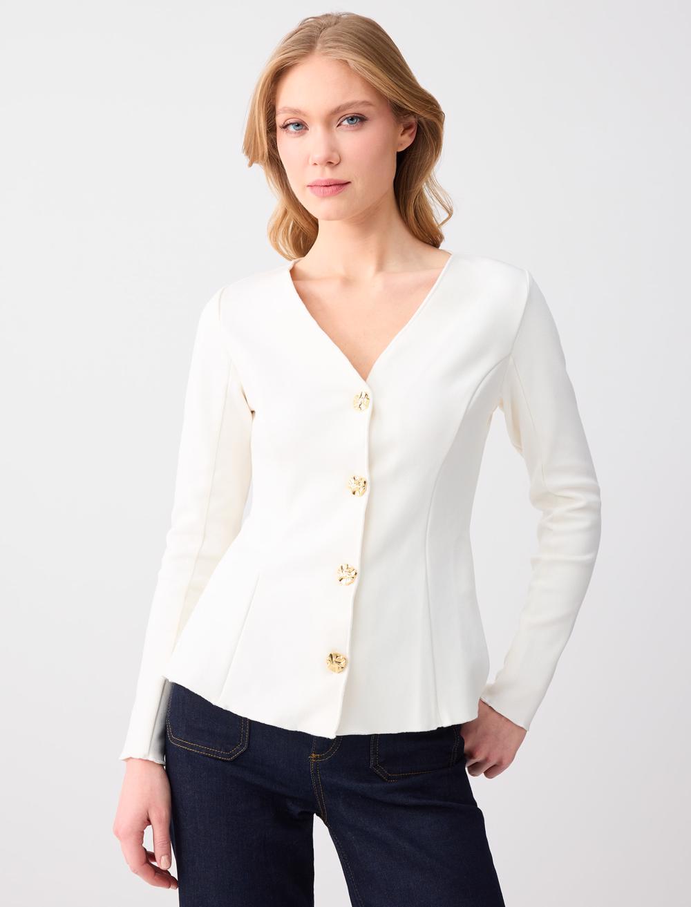 Slim Fit V-Neck Knit Cardigan - 6SW105727