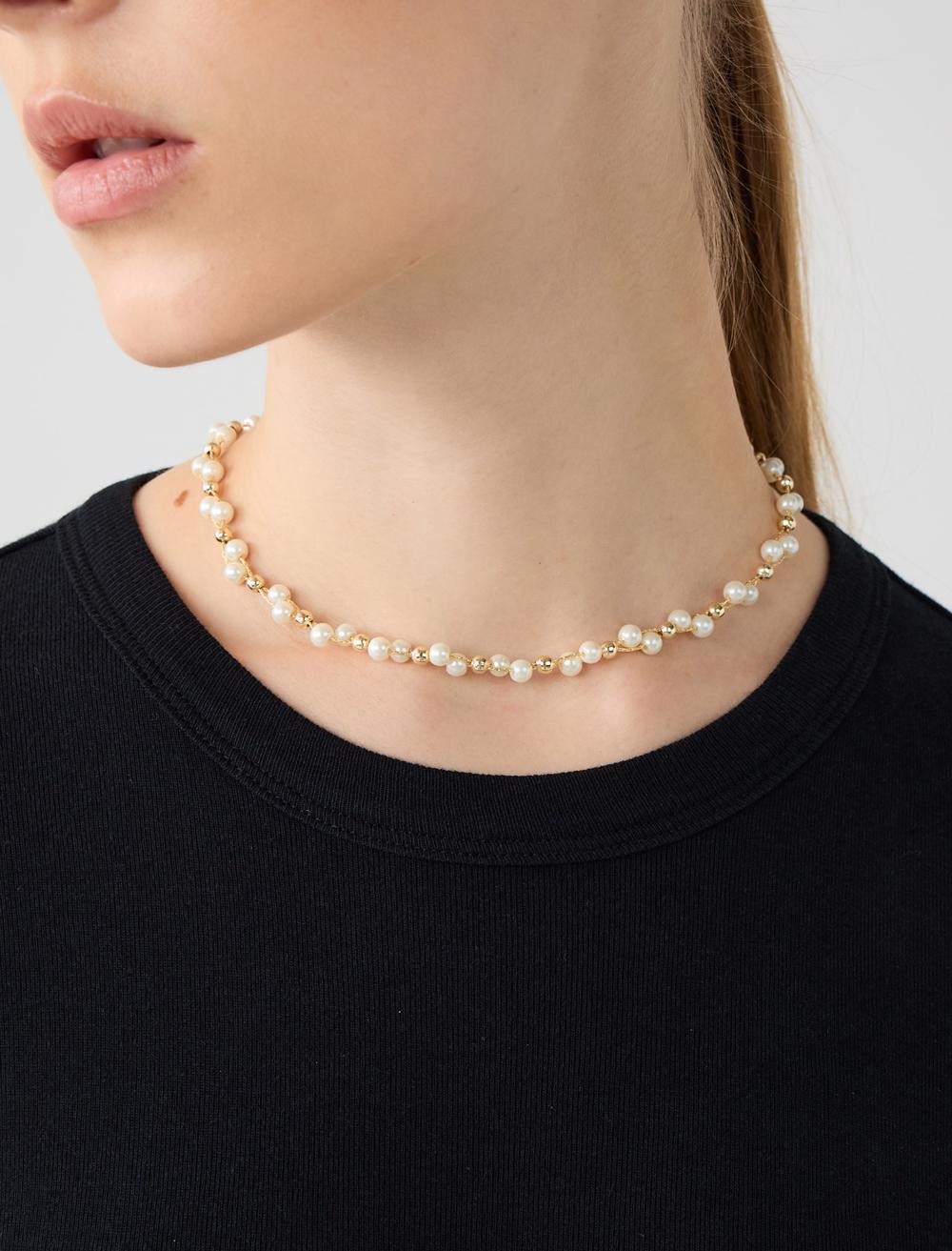 Pearl Detail Gold Plated Adjustable Necklace - 5WW425981