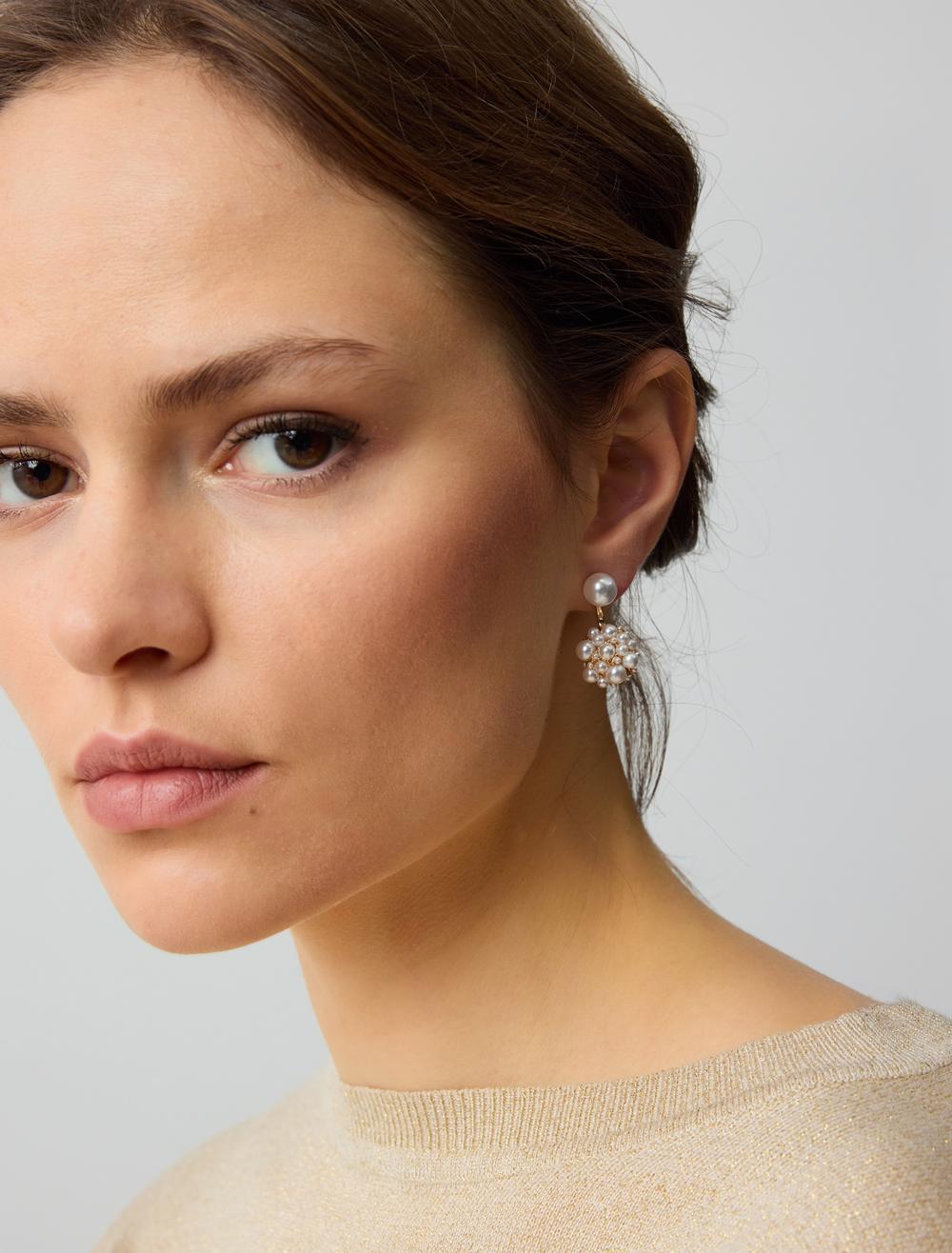 Pearl Detailed Dangling Earrings