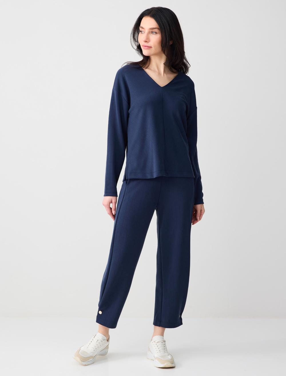 Regular Fit Modal Sweatpants - Dark Blue - 6SW115571494