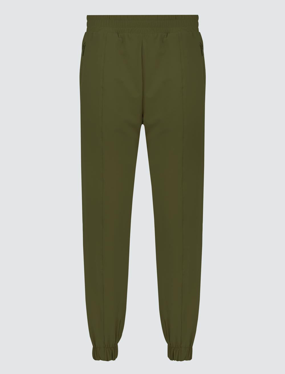 High Waist Jogger Pants with Elasticized Cuffs