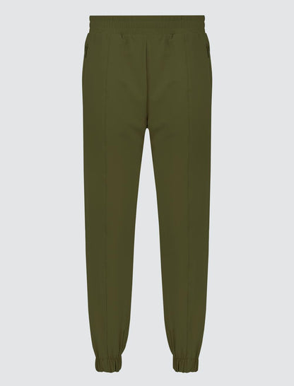 High Waist Jogger Pants with Elasticized Cuffs