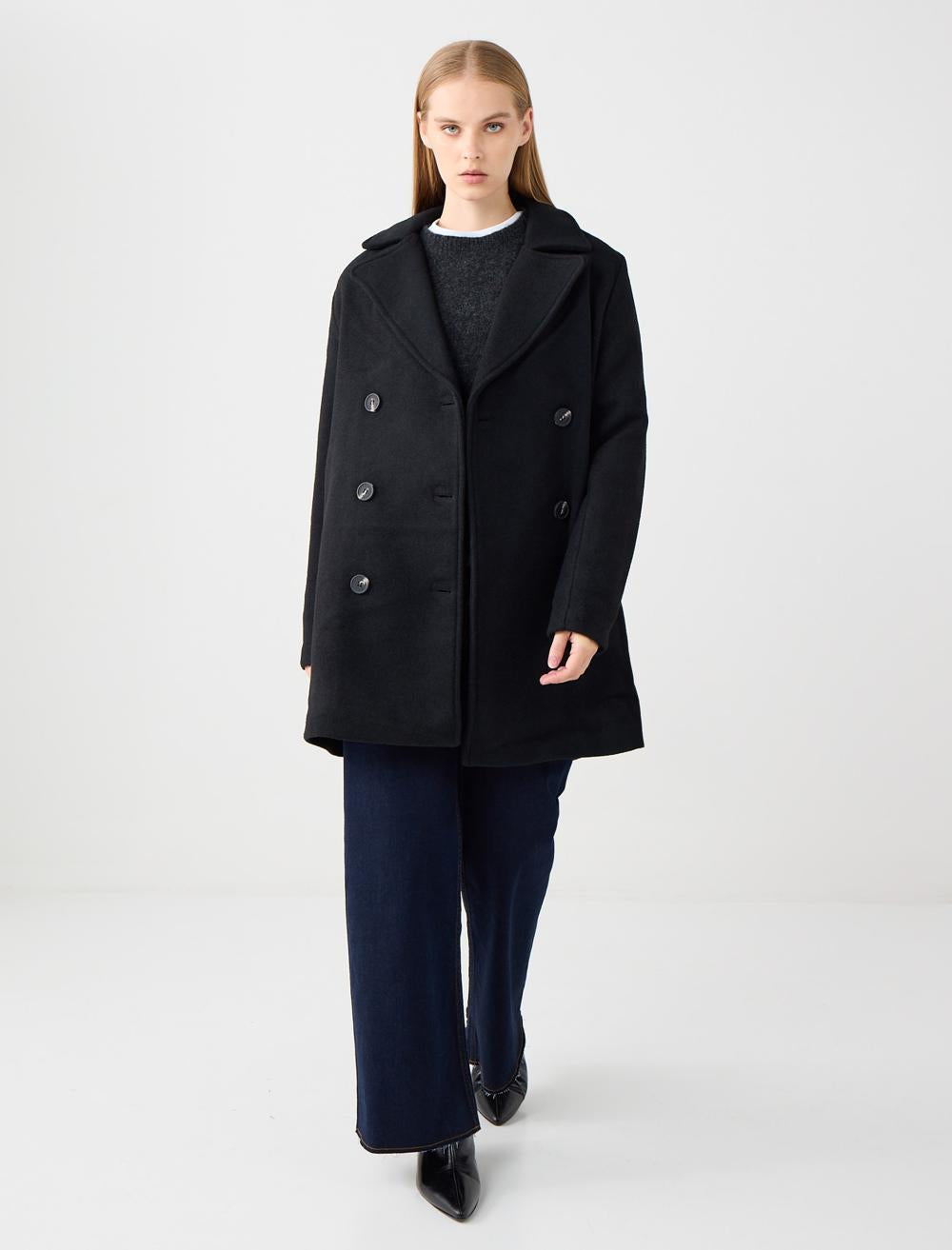 Long-Sleeve Coat - Black - 5WW123683900