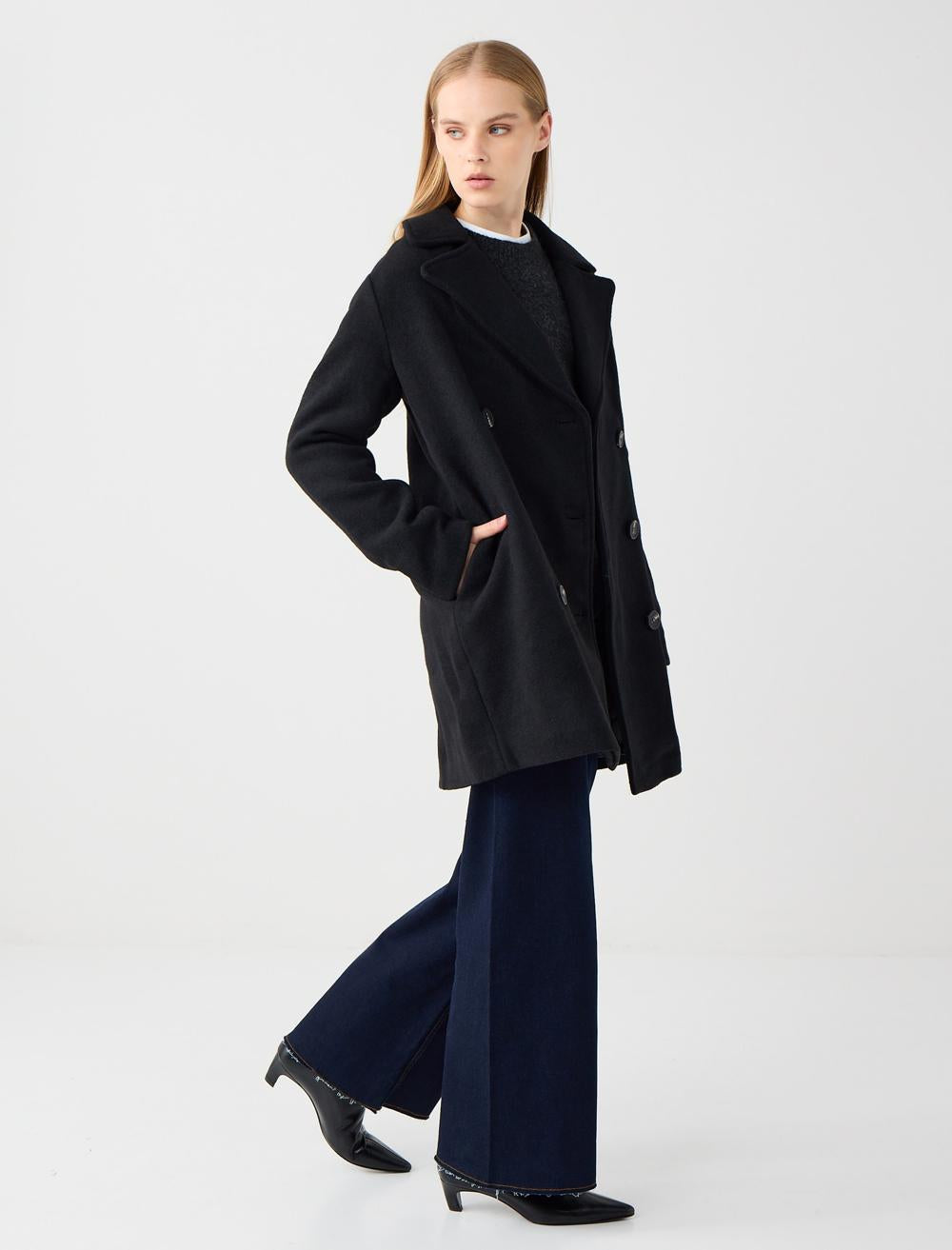 Long-Sleeve Coat - Black - 5WW123683900
