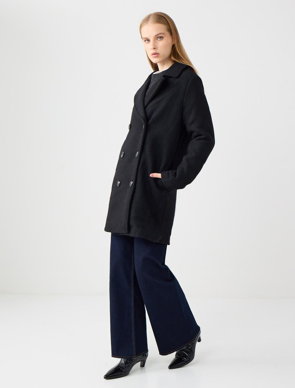 Long-Sleeve Coat - Black - 5WW123683900